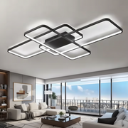 IANUSIS LED полилей с дистанционно управление 95W, 3 елемента, студена/топла/неутрална светлина, възможност за димиране, черни LED полилеи с дистанционно управление Заглавие по подразбиране Alessandro Design