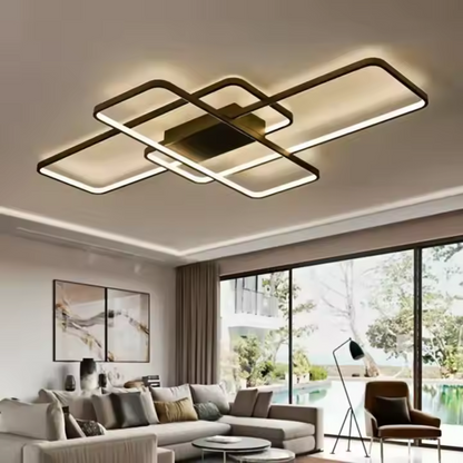IANUSIS LED полилей с дистанционно управление 95W, 3 елемента, студена/топла/неутрална светлина, възможност за димиране, черни LED полилеи с дистанционно управление Заглавие по подразбиране Alessandro Design