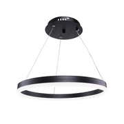 Окачен LED полилей с дистанционно управление ANINA 34W, 1 кръг, Студена/Топла/Неутрална светлина, Димируем, Черен, Регулируема височина LED полилеи с дистанционно управление Заглавие по подразбиране Alessandro Design