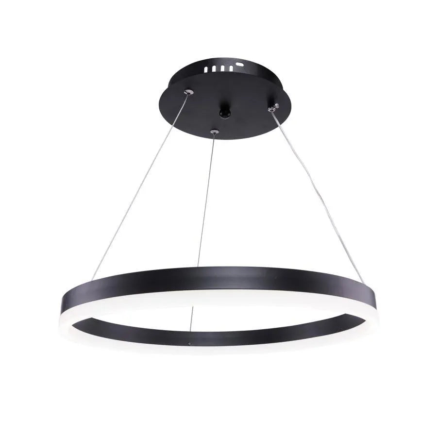 Окачен LED полилей с дистанционно управление ANINA 34W, 1 кръг, Студена/Топла/Неутрална светлина, Димируем, Черен, Регулируема височина LED полилеи с дистанционно управление Заглавие по подразбиране Alessandro Design