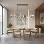 Окачен LED полилей с дистанционно управление RIBBON 64W, линейна, студена/топла/неутрална светлина, димируем, черен, регулируема по височина LED полилеи с дистанционно управление Заглавие по подразбиране Alessandro Design