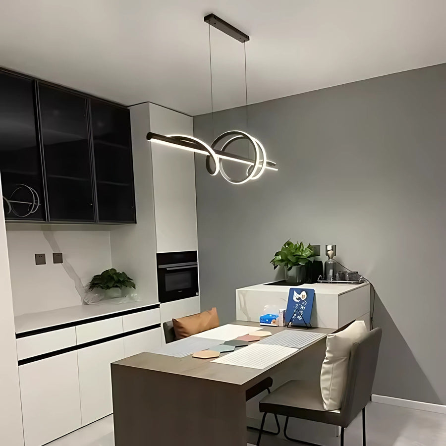 Окачен LED полилей с дистанционно управление RIBBON 64W, линейна, студена/топла/неутрална светлина, димируем, черен, регулируема по височина LED полилеи с дистанционно управление Заглавие по подразбиране Alessandro Design