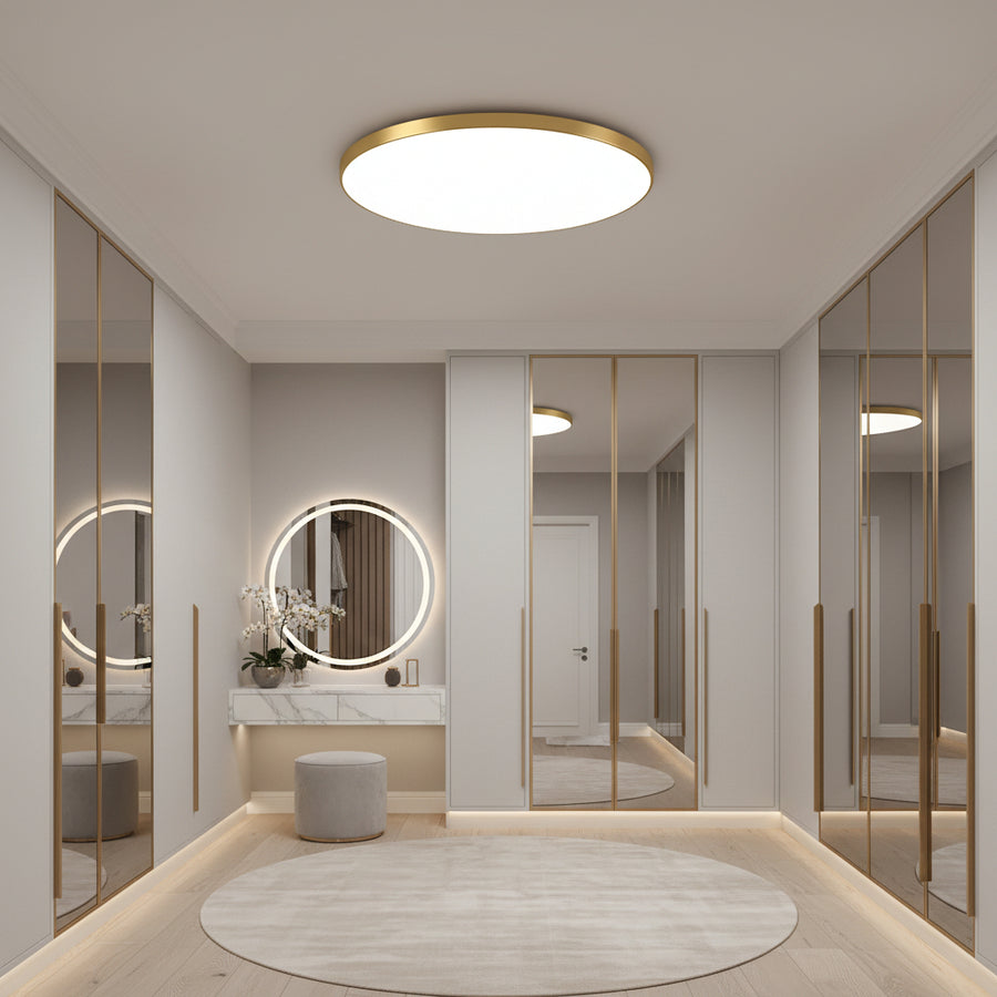 LED плафон SOLIS 27cm 20W Cold Light Gold LED плафониери Default Title Alessandro Design