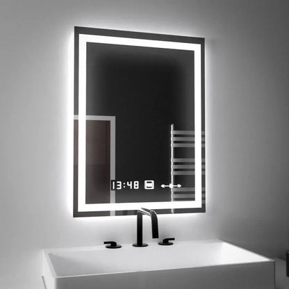 Правоъгълно LED огледало, 45x60 см, Verite MotionGlow Marcello, система за обезпотяване, часовник и термометър, димируеми огледала Marcello Заглавие по подразбиране Alessandro Design