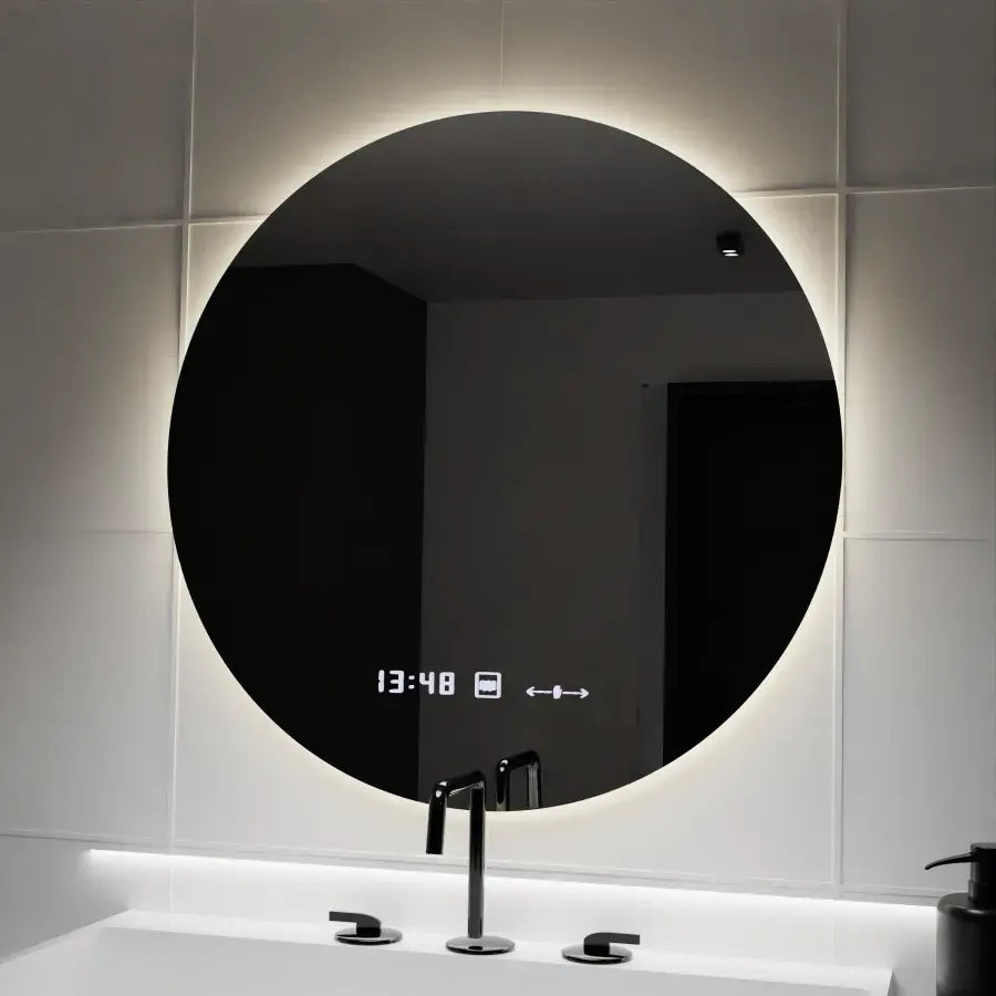 LED кръгло огледало, 70 см, Serenite MotionGlow Marcello, система за обезпотяване, часовник и термометър, димируеми огледала Marcello Заглавие по подразбиране Alessandro Design