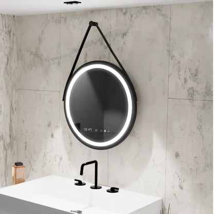 LED кръгло огледало, 60 см, Celeste Majeste Noir Eleve MotionGlow Marcello, система за обезпотяване, часовник и термометър, димируеми огледала Marcello Заглавие по подразбиране Alessandro Design