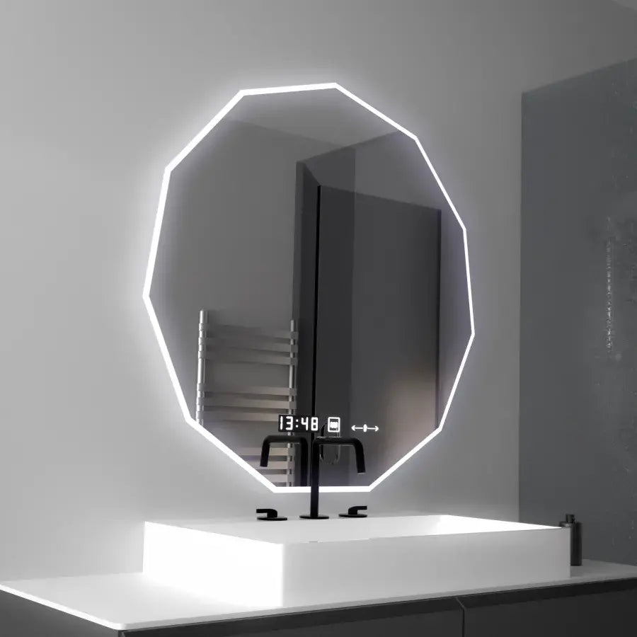 LED огледало 60cm, POLIGON Sensor MotionGlow Marcello, система за обезпотяване, часовник и термометър, огледала Dimabila Marcello Заглавие по подразбиране Alessandro Design