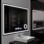 Правоъгълно LED огледало, 120x80 см, Souverain MotionGlow Marcello, система за обезпотяване, часовник и термометър, козметична лупа, димируеми огледала Marcello Заглавие по подразбиране Alessandro Design