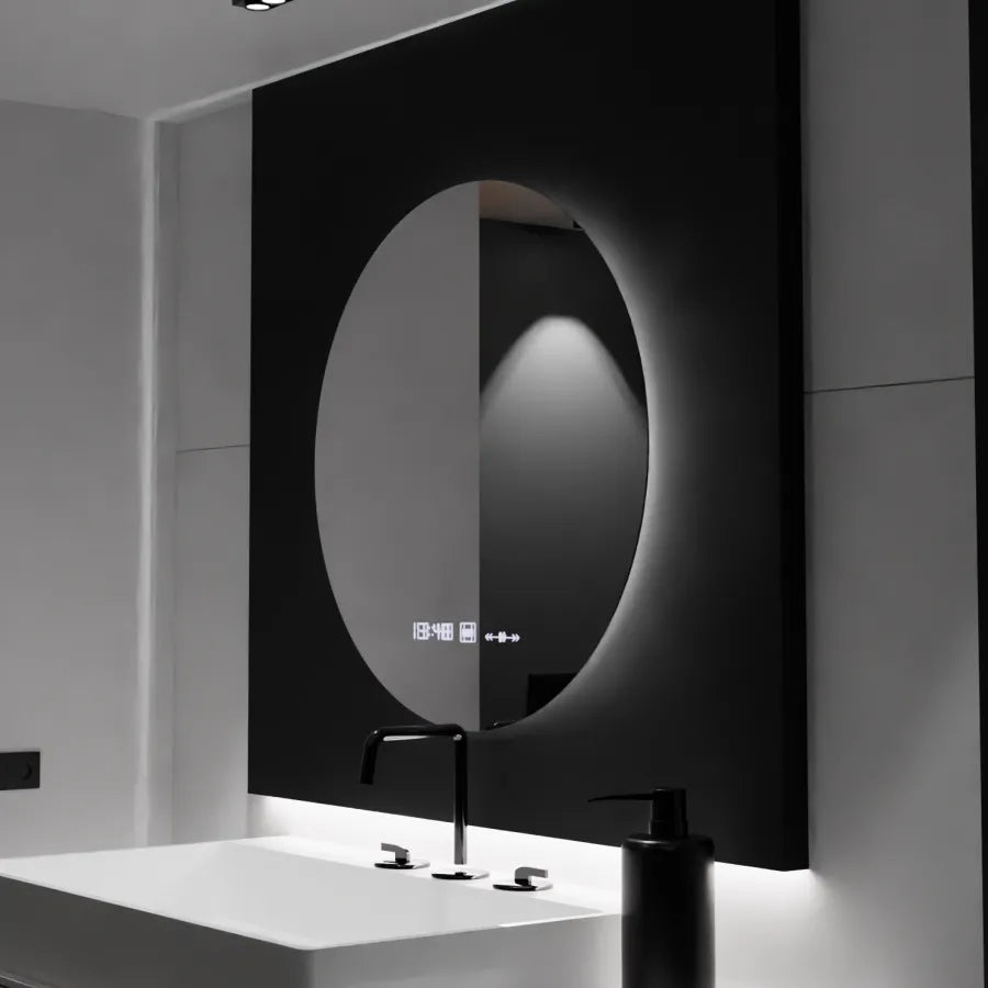 LED кръгло огледало, 80 см, Serenite MotionGlow Marcello, система за обезпотяване, часовник и термометър, димируеми огледала Marcello Заглавие по подразбиране Alessandro Design