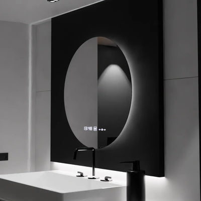 LED кръгло огледало, 80 см, Serenite MotionGlow Marcello, система против запотяване, часовник и термометър, димиране