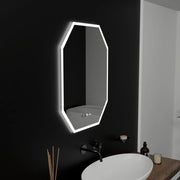 Многоъгълно LED огледало, 60X80cm, Hexaluce Marcello MotionGlow сензор, система за обезпотяване, часовник и термометър, Dimabila Marcello огледала Заглавие по подразбиране Alessandro Design