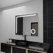 Правоъгълно LED огледало, 100x80 см, Precision MotionGlow Marcello, система за обезпотяване, часовник и термометър, козметична лупа, димируеми огледала Marcello Заглавие по подразбиране Alessandro Design