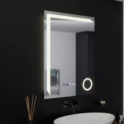 Правоъгълно LED огледало, 60x80 см, Precision MotionGlow Marcello, система за обезпотяване, часовник и термометър, козметична лупа, димируеми огледала Marcello Заглавие по подразбиране Alessandro Design