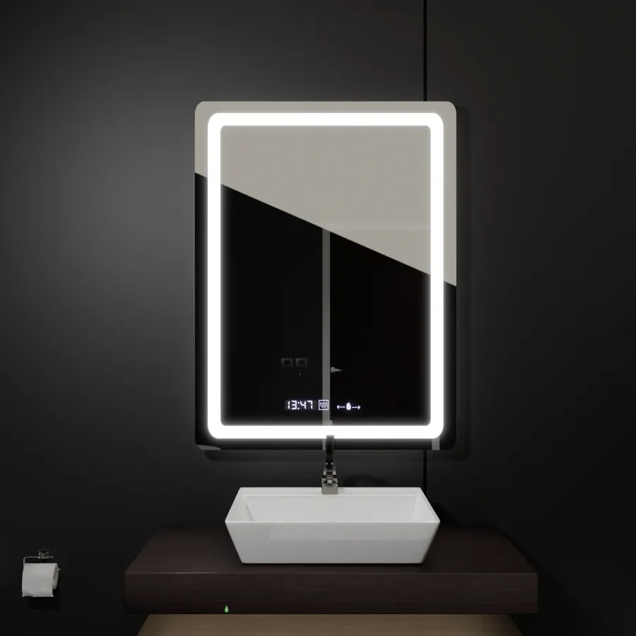 Правоъгълно LED огледало, 60x80 см, сензор Wizz MotionGlow Marcello, система за обезпотяване, часовник и термометър, огледала Dimabila Marcello Заглавие по подразбиране Alessandro Design