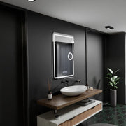 Правоъгълно LED огледало, 50x70 см, Eclat MotionGlow Marcello, система за обезпотяване, часовник и термометър, козметична лупа, димируеми огледала Marcello Заглавие по подразбиране Alessandro Design