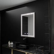 Правоъгълно LED огледало, 60x80 см, Verite Imperial Silver Motion Glow Marcello, система против мъгла, часовник и термометър, димируеми огледала Marcello Заглавие по подразбиране Alessandro Design