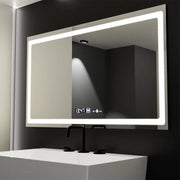 Правоъгълно LED огледало, 120X70 см, радиант MotionGlow сензор Marcello, система за обезпотяване, часовник и термометър, димируеми огледала Marcello Заглавие по подразбиране Alessandro Design