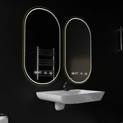 Овално LED огледало, 50x80 см, сензор Roven Marcello MotionGlow, система за обезпотяване, часовник и термометър, димируеми огледала Marcello Заглавие по подразбиране Alessandro Design