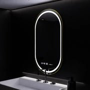 Овално LED огледало, 50x80 см, сензор Roven Marcello MotionGlow, система за обезпотяване, часовник и термометър, димируеми огледала Marcello Заглавие по подразбиране Alessandro Design
