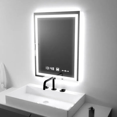 Правоъгълно LED огледало, 45x60cm, Verite MotionGlow Marcello, Demister System, Clock & Thermometer, Dimable