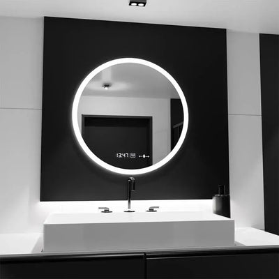 LED кръгло огледало, 70 см, Elysee MotionGlow Marcello, система против запотяване, часовник и термометър, димиране