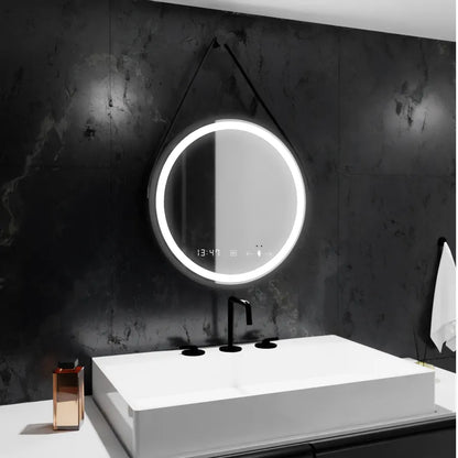 LED кръгло огледало, 50 см, Celeste Majeste Noir Eleve MotionGlow Marcello, система за обезпотяване, часовник и термометър, димируеми огледала Marcello Заглавие по подразбиране Alessandro Design