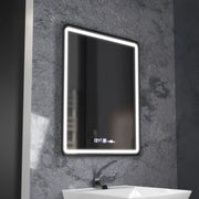 Правоъгълно LED огледало, 75x90cm, Favola MotionGlow Marcello, Demister System, Clock & Thermometer, Dimable