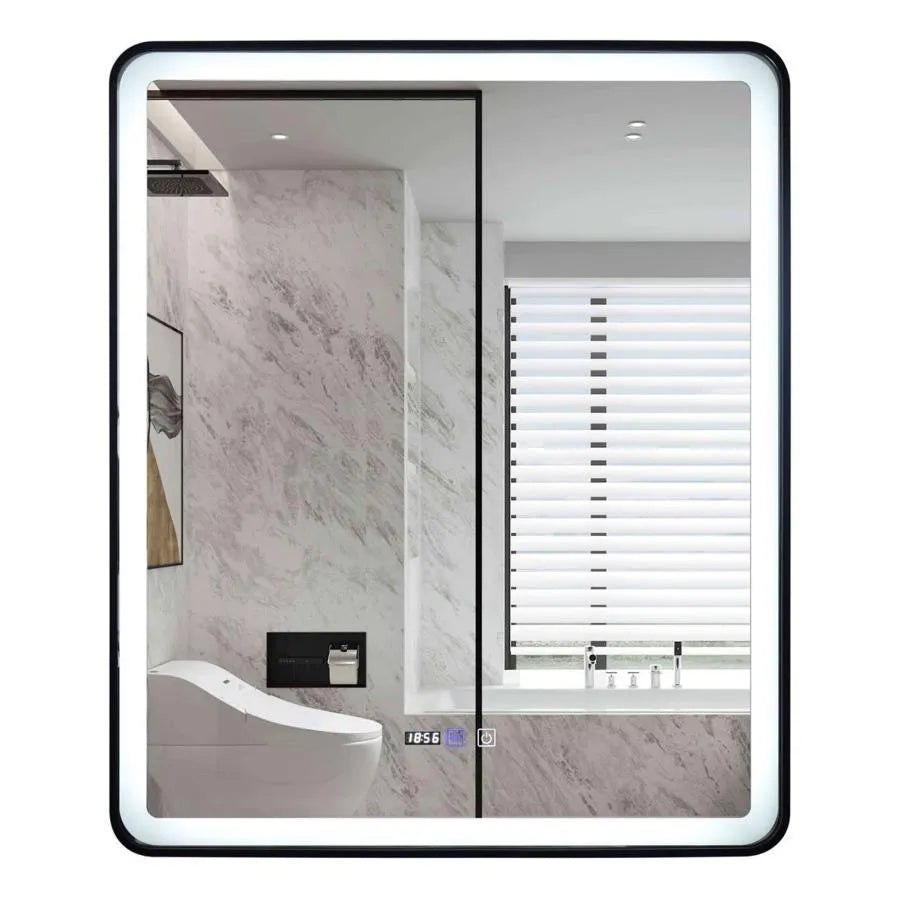 Правоъгълно LED огледало 70x90cm EDGE Touch Demister System, Black Frame Mirrors Korman E Заглавие по подразбиране Alessandro Design