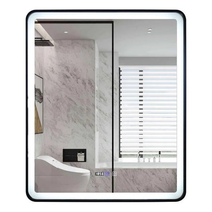 Правоъгълно LED огледало 70x90cm EDGE Touch Demister System, Black Frame Mirrors Korman E Заглавие по подразбиране Alessandro Design
