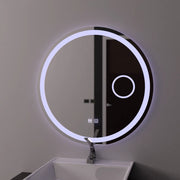 LED кръгло огледало 70 см, Touch Luxor, система против запотяване, димируемо огледало за баня с LED и противозамъгляващо заглавие по подразбиране Alessandro Design