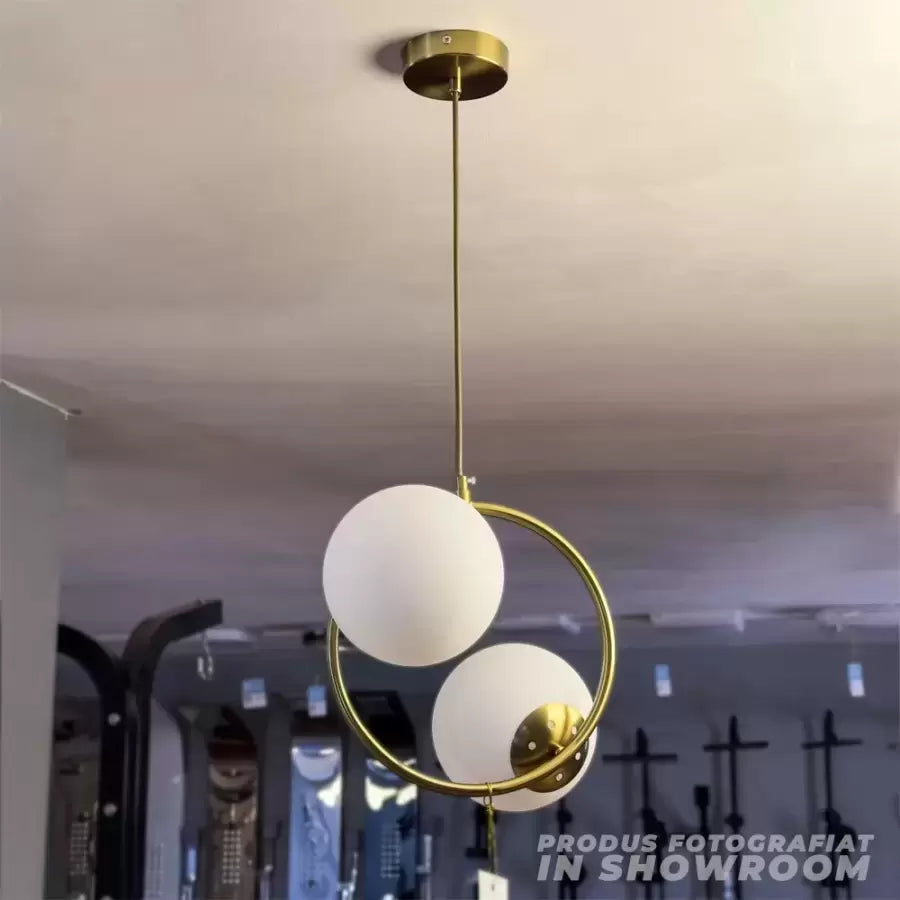 Полилей LOFT Atelier, 2x E27, бяло злато, метал, регулируема височина Модерни полилеи Заглавие по подразбиране Alessandro Design