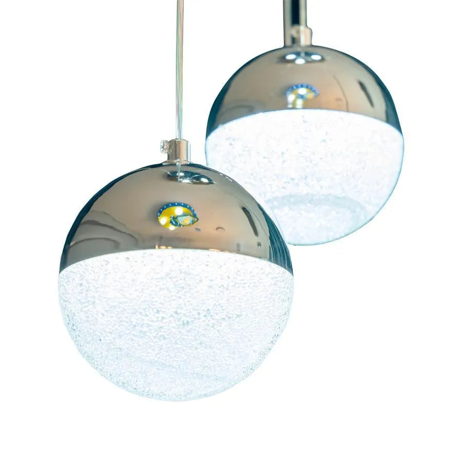 Окачен LED полилей с дистанционно управление JEREMIAS 63W, 6 елемента, студена/топла/неутрална светлина, димируем, сребрист, регулируема по височина Modern Chandeliers Default Title Alessandro Design