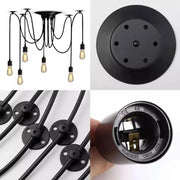 Висулка паяк 6XE27, черно, метални класически полилеи Заглавие по подразбиране Alessandro Design