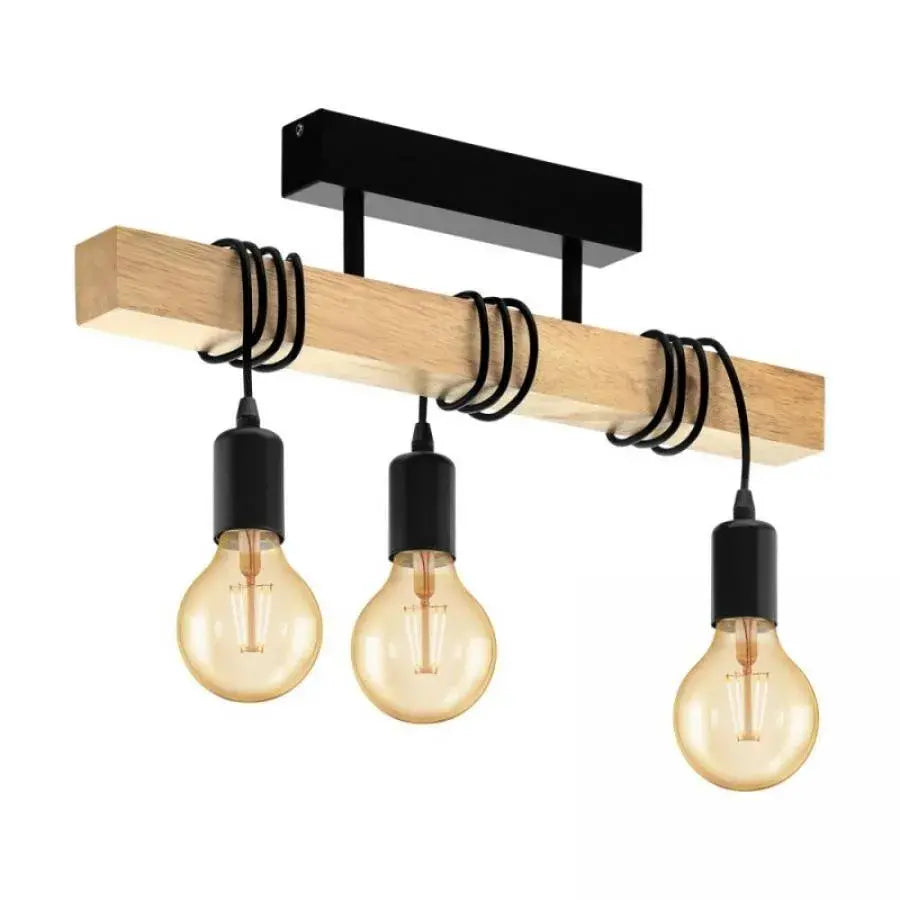 Полилей Timber Trio, 3xE27, черен, дървени ретро полилеи Заглавие по подразбиране Alessandro Design
