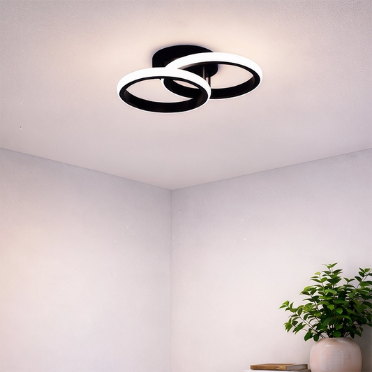 LED полилей VERTEX CIRCULA 21W, 2 кръга, метални рамки, студена/топла/неутрална светлина 3000K/4000K/6000K, черен, метални LED полилеи Заглавие по подразбиране Alessandro Design