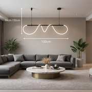 DIVINO LED полилей с гъвкава силиконова тръба - 24W, регулируема светлина, матово черно Модерни полилеи Заглавие по подразбиране Alessandro Design