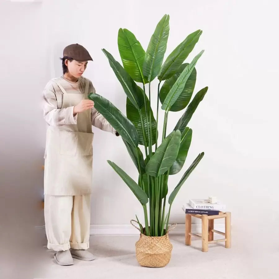 Изкуствено растение Bird of Paradise (Strelitzia Nicolai), 16 листа, без саксия, 180 см зелени изкуствени стайни растения Заглавие по подразбиране Alessandro Design