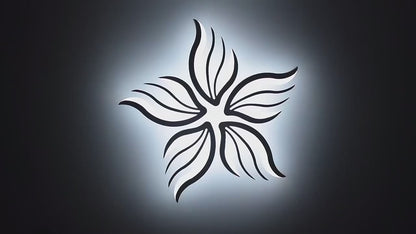 LED полилей с дистанционно SAKURA 62W, 5 венчелистчета, Студена/Топла/Неутрална светлина, Димируем, Бял