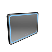 Правоъгълно LED огледало 100x65cm EDGE Touch Demister System, черна рамка