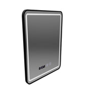 Огледало LED Touch LUCIDA Система за обезпотяване, часовник и температура 50x70 см Черна матирана рамка
