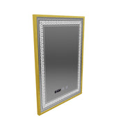 LED Mirror Touch Bruno система против запотяване, часовник и температура 60x80 см Матирана златна рамка, S84/60X80