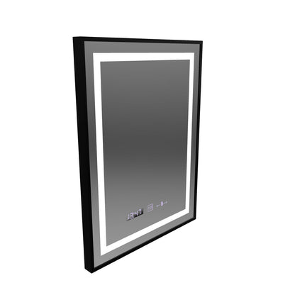 Правоъгълно LED огледало, 60x80cm, Verite Majeste Noir Motion Glow Marcello, Demister System, Clock & Thermometer, Dimable
