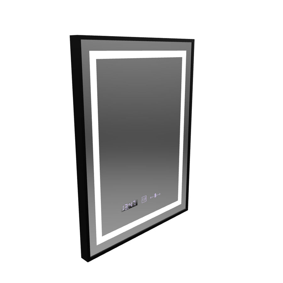 Правоъгълно LED огледало, 60x80cm, Verite Majeste Noir Motion Glow Marcello, Demister System, Clock & Thermometer, Dimable