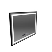Правоъгълно LED огледало, 100x80cm, Verite Majeste Noir MotionGlow Marcello, Demister System, Clock, Dimmable