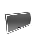 Правоъгълно LED огледало, 120x60 см, Verite MotionGlow Marcello, система против запотяване, часовник и термометър, димиране