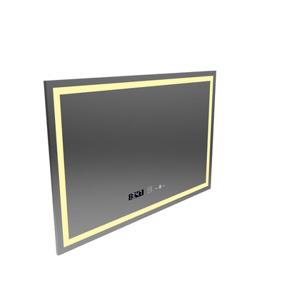 Правоъгълно LED огледало 120x80cm Vérité MotionGlow Marcello, Demister System, Clock & Thermometer, Dimmable