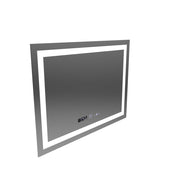 Правоъгълно LED огледало, 80x60 см, Verite MotionGlow Marcello, система против запотяване, часовник и термометър, димиране