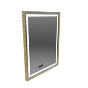 Правоъгълно LED огледало, 60x80cm, Verite Royale Gold MotionGlow Marcello, Demister System, Clock & Thermometer, Dimable