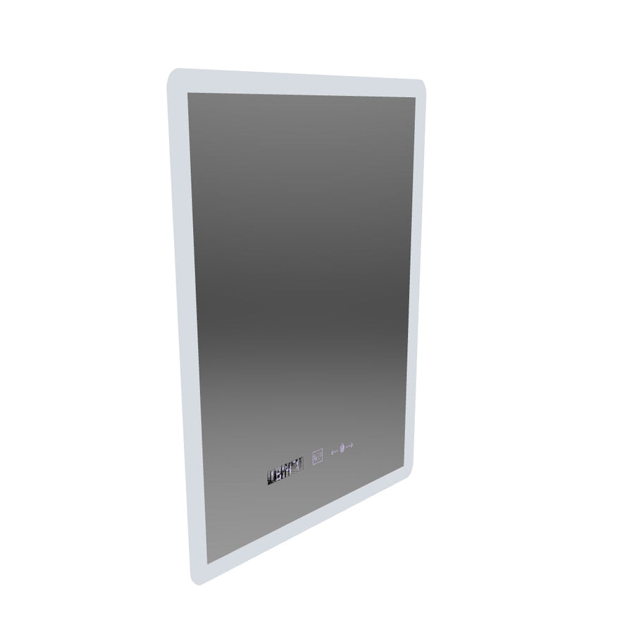 Правоъгълно LED огледало, 50x70 см, сензор ELANCEE MotionGlow Marcello, система за обезпотяване, часовник и термометър, димиране