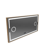 LED огледало MotionGlow Сензор Isabell с функция за изпаряване Термометър Часовник 120x80 см Топла/Студена/Неутрална светлина Димируема, Рамка с четка от розово злато, колекция Marcello Funghi